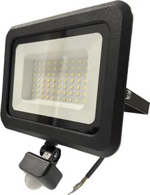 LED Vonkajší reflektor so senzorom LED/50W/230V 4000K IP44 čierna