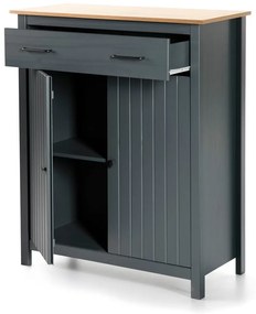 Tmavomodrá vysoká komoda z borovicového dreva 90x110 cm Miranda – Marckeric