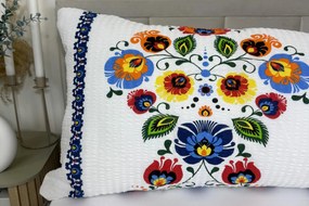 INTERMEDIC SK Obliečka na náhradný manžel Folklór Modrý prúžok – krep, 100 % bavlna, 50x150 cm, zips