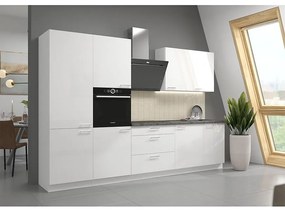 Kuchynská linka Lara 310 MDF biela lesklá bez dosky