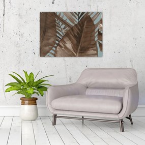 Sklenený obraz - Palmové listy, Aquarel (70x50 cm)