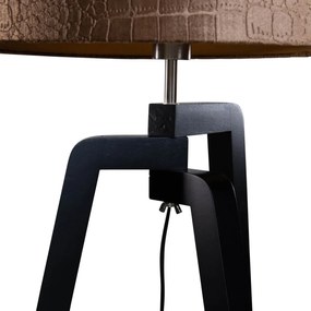 Stojacia lampa čierna s zamatovým tienidlom krokodíl 50 cm - Puros