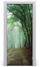 Fototapeta na dvere samolepiace hmla v lese 75x205 cm