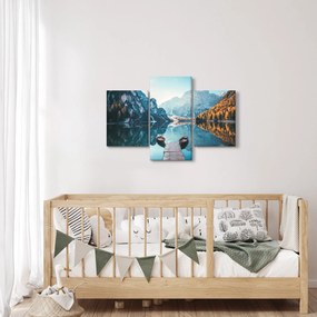 Obraz - Lode na jazere Braies (90x60 cm)