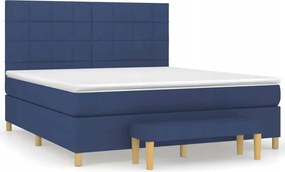 vidaXL Kontinentálna posteľ s matracom, modrá, látka, 180 x 200 cm