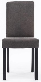 Jedálenská stolička Inn (SET 4 ks) - látka, nohy čierne - Tmavo sivá