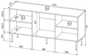 Cama Biela komoda Hole 3D