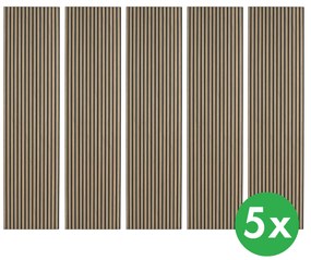 Drevený akustický panel, 2400 x 600 mm, balenie 5 ks, orech