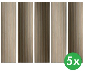 Drevený akustický panel, 2400 x 600 mm, balenie 5 ks, orech