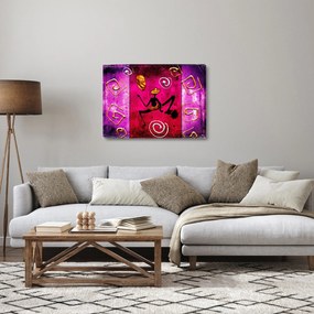 Sklenený obraz historickej nástennej maľby (70x50 cm)