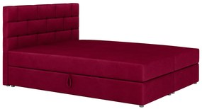 Manželská posteľ Boxspring 140x200 cm Waller Comfort (bordová) (s roštom a matracom). Vlastná spoľahlivá doprava až k Vám domov. 1056369