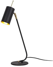 Stolová lampa v čiernej a zlatej farbe s kovovým tienidlom (výška 55 cm) Sivani – Opviq lights