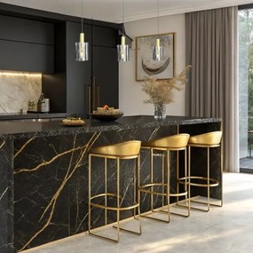 Luster na lanku ARCADIA 3xE27/60W/230V zlatá/dymová