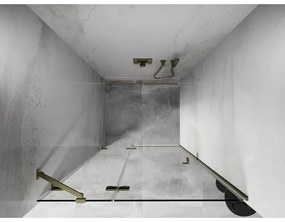 Mexen, Mexen Lunar ľavé otočné sprchové dvere 125 cm, transparentné, brúsené zlato - 834-125-000-55-00-L