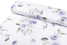 Biante Teflónový štvorcový obrus TF-024 Fialové ruže na bielom 130x130 cm