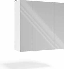 Závesná kúpeľňová skrinka so zrkadlom POLA 3L biela