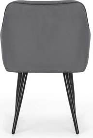 Sada štyroch jedálenských stoličiek FLORENCE zamatové, grafitové / čierne nohy (4 ks)