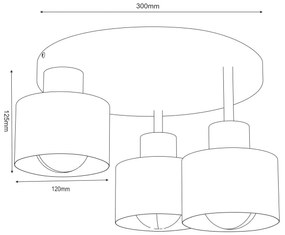 Stropné svietidlo PARKLA 3xE27/15W/230V béžová/zlatá
