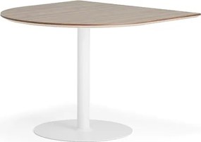 Stôl METRIC, polovičný ovál, 1000x1000x720, biela/orech