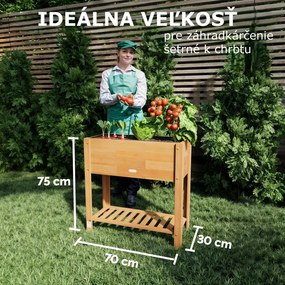 Vyvýšený záhon BOTANICA z akáciového dreva, 68x30x75cm, prírodná hnedá Casaria