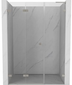 Mexen Lunar-F, L skladacie ľavé sprchové dvere 130 cm, 8mm číre sklo, oceľový profil, 836SL-130-050-97-00-L