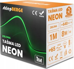 ECOLIGHT LED pásik NEON - 230V - 1m - 8W/m - IP68 - vodotesný - zelená