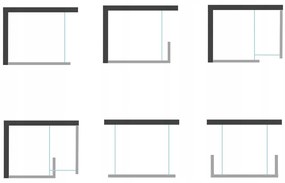 Mexen Kioto, sprchová zástena typu WALK-IN 130x200 cm, 8mm šedé sklo, 800-130-000-00-40