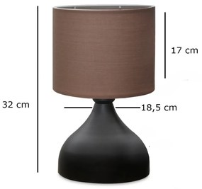 Stolní lampa Mija černá/hnědá