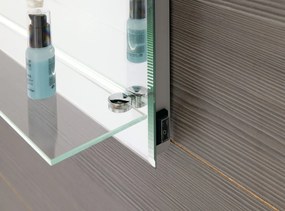 Aqualine Aqualine, LED podsvietené zrkadlo 50x80cm, sklenená polica, gombíkový vypínač, ATH52