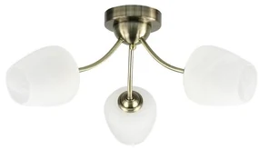 Candellux Prisadený luster ZINA 3xE27/40W/230V mosadz/biela CA0975