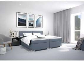 Čalúnená posteľ IDA s matracom, 90x200 cm, modrá