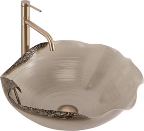 Rea Handmade Art, keramické umývadlo na dosku 490x440x180 mm, béžová, REA-U6326