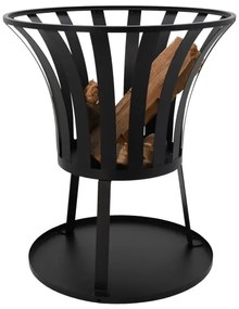 Prenosné ohnisko na drevo s roštom čierna