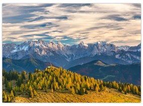 Sklenený obraz - horská panorama (70x50 cm)