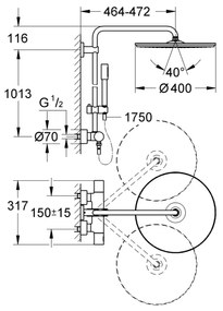 GROHE 27174001 - Sprchový systém RAINSHOWER SYSTEM 400 450 mm lesklý chróm