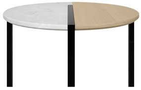 Konferenčný stolík s doskou z dubového dreva a mramoru TemaHome Sonata, ø 80 cm