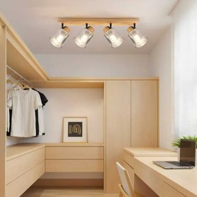 Brilagi - Bodové svietidlo HYGGE 4xE14/15W/230V kaučukovník/dymové