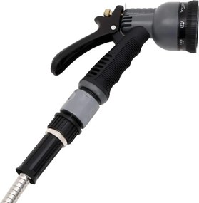 Záhradná hadica s tryskou, strieborná 0,6" 7,5 m, oceľ