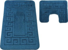 DY Kúpeľňová sada koberčekov s výrezom Montana Ethnic - petrolejová