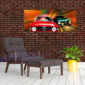 Obraz - Retro závodné autá (120x50 cm)