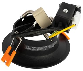 Sada 6 čiernych zabudovaných bodových svetiel GU10 50 mm - Gijs