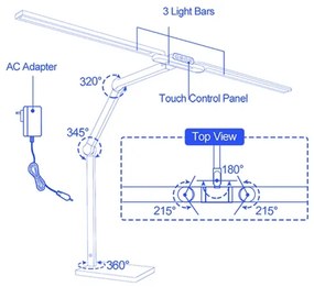 Brilagi-LED Stmievateľná dotyková stolná lampa VARIO LED/24W/230V 3000-6500K čierna