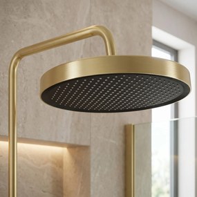 Rea Prime, sprchový set s vaňovým výtokom, zlatá matná, REA-P7624