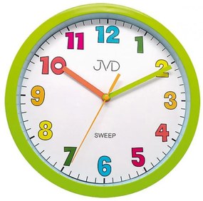 Farebné nástenné hodiny JVD HA46.4 (25 cm) – tichý chod a hravý dizajn
