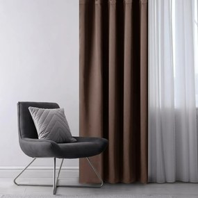 Restilo Záves Blackout Oxford Pleat tmavohnedá, 140 x 245 cm