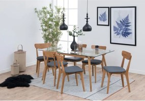 Jedálenská stolička Taxi, tmavosivá, prírodné dubové nohy (69260)