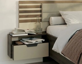 Posteľ s nočnými stolikmi Barea 180x200, béžová/dub atlantic