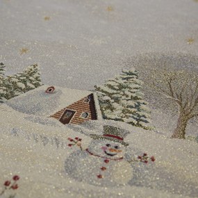 VIANOČNÝ GOBELÍNOVÝ BEHÚŇ NA STÔL VILLAGE1 40X100 CM VZOROVANÁ