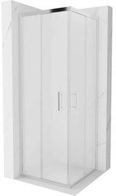Mexen Rio, štvorcový sprchovací kút s posuvnými dverami 70(dvere) x 70(dvere) x 190 cm, 6mm sklo námraza, chrómový profil, 860-070-070-01-30