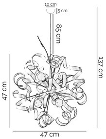 ONLI -  Luster na lanku ZOE 6xE14/6W/230V biela